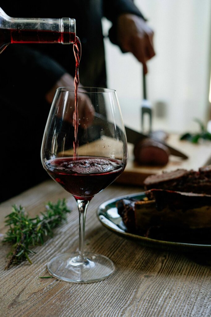 Organic red wine menu 